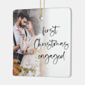 Eerste Kerstmis Aangepaste fotobedekking Keramisch Ornament (Links)