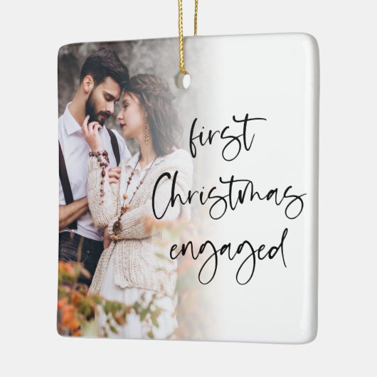 Eerste Kerstmis Aangepaste fotobedekking Keramisch Ornament (Links)