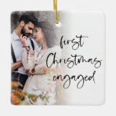 Eerste Kerstmis Aangepaste fotobedekking Keramisch Ornament (Voorkant)