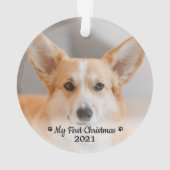 Eerste Kerstmis Aangepaste Pet Puppy Photo Dog Ornament (achterkant)