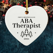 Eerste Kerstmis als Aba Therapist Gedrag Keramisch Ornament
