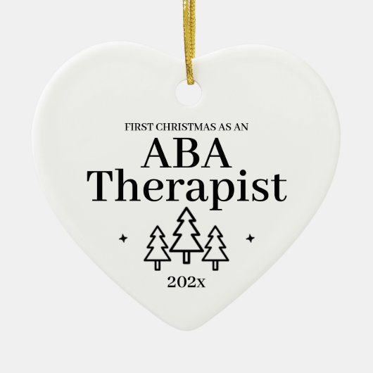 Eerste Kerstmis als Aba Therapist Gedrag Keramisch Ornament (Voorkant)