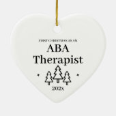 Eerste Kerstmis als Aba Therapist Gedrag Keramisch Ornament (Achterkant)