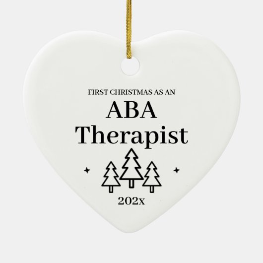 Eerste Kerstmis als Aba Therapist Gedrag Keramisch Ornament (Achterkant)