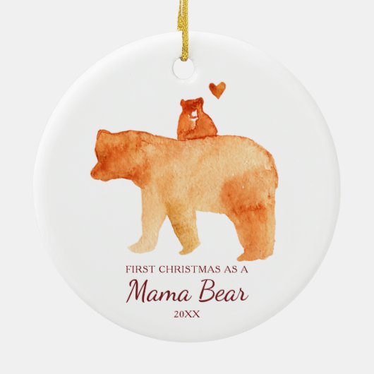 Eerste Kerstmis als Beer New Baby Keramisch Ornament (Achterkant)