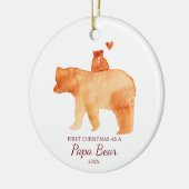 Eerste Kerstmis als Beer van Papa Keramisch Ornament (Links)