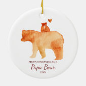 Eerste Kerstmis als Beer van Papa Keramisch Ornament (Achterkant)