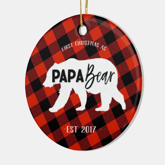 Eerste Kerstmis als Beer van Papa Keramisch Ornament (Links)