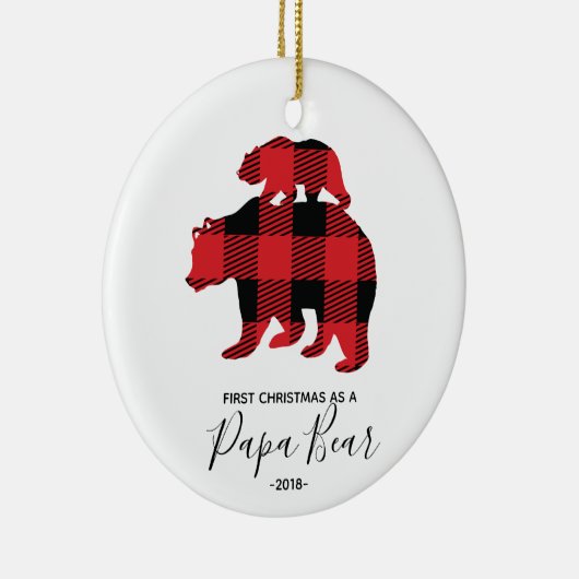 Eerste Kerstmis als Beer van Papa Keramisch Ornament (Rechts)