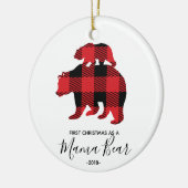 Eerste Kerstmis als Beer-versiering van mama Keramisch Ornament (Links)