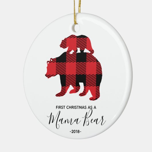 Eerste Kerstmis als Beer-versiering van mama Keramisch Ornament (Links)