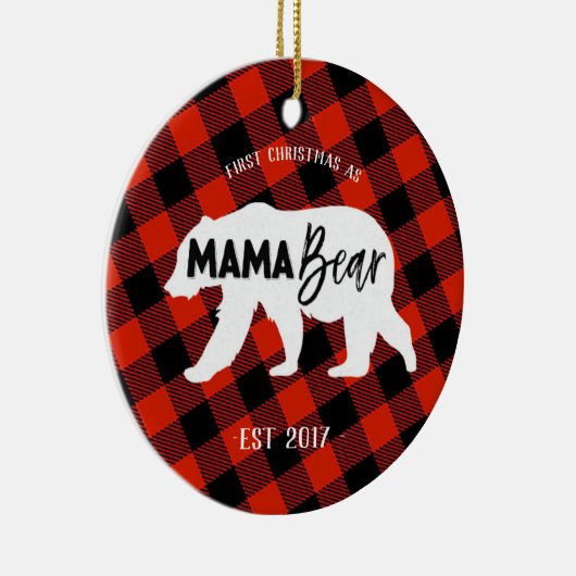 Eerste Kerstmis als Beer-versiering van mama Keramisch Ornament (Rechts)