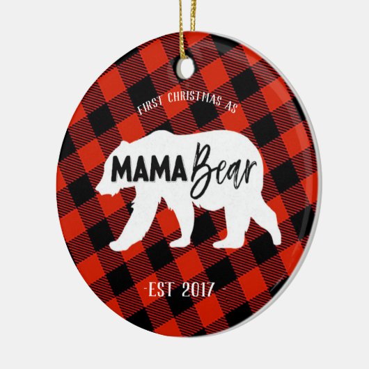 Eerste Kerstmis als Beer-versiering van mama Keramisch Ornament (Links)
