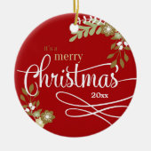 Eerste Kerstmis als Big Brother-aangepaste foto/na Keramisch Ornament (Voorkant)