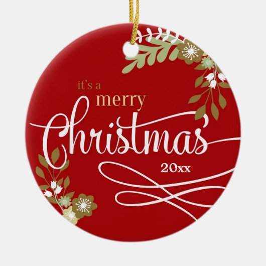 Eerste Kerstmis als Big Brother-aangepaste foto/na Keramisch Ornament (Voorkant)