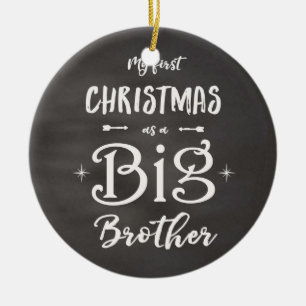 Eerste Kerstmis als Big Brother Chalkboard Keramisch Ornament