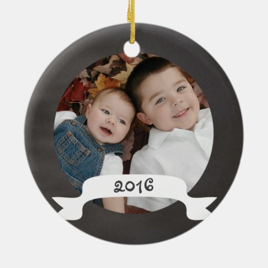 Eerste Kerstmis als Big Brother Chalkboard Keramisch Ornament (Achterkant)