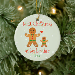 Eerste Kerstmis als Big Brother - Gingerbrood Mann Keramisch Ornament