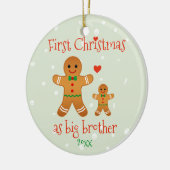 Eerste Kerstmis als Big Brother - Gingerbrood Mann Keramisch Ornament (Links)