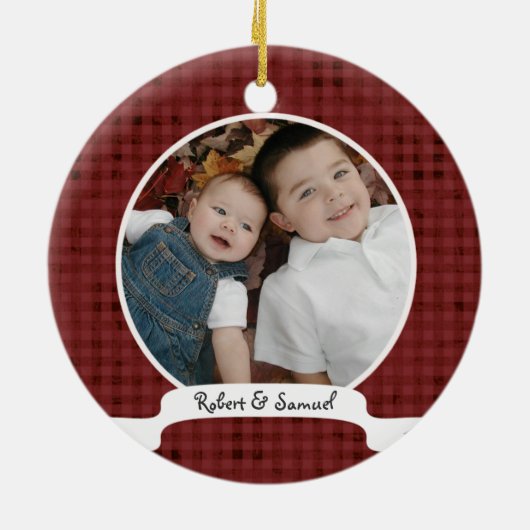 Eerste Kerstmis als Big Brother Keramisch Ornament (Achterkant)