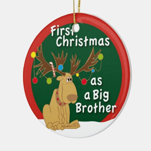 Eerste Kerstmis als Big Brother Keramisch Ornament (Links)