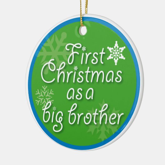Eerste Kerstmis als Big Brother Keramisch Ornament (Links)