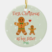 Eerste Kerstmis als Big Sister - Gingerbrood Manne Keramisch Ornament (Voorkant)