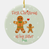 Eerste Kerstmis als Big Sister - Gingerbrood Manne Keramisch Ornament (Achterkant)