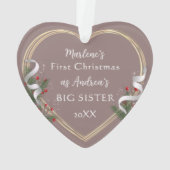 Eerste Kerstmis als Big Sister Gold Lijst Foto Ornament (achterkant)