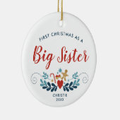 Eerste Kerstmis als Big Sister Specialized Folk Ar Keramisch Ornament (Rechts)