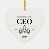 Eerste Kerstmis als CEO-ondernemer Keramisch Ornament (Voorkant)