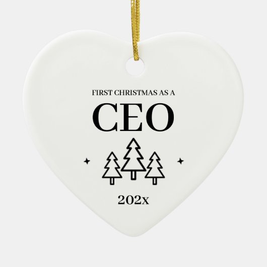 Eerste Kerstmis als CEO-ondernemer Keramisch Ornament (Voorkant)