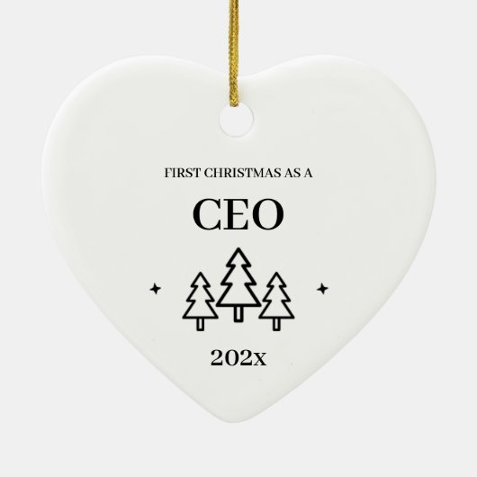 Eerste Kerstmis als CEO-ondernemer Keramisch Ornament (Achterkant)