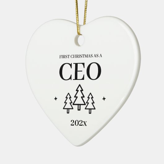 Eerste Kerstmis als CEO-ondernemer Keramisch Ornament (Links)