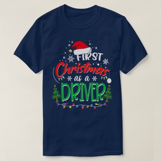 Eerste Kerstmis als chauffeur T-shirt (Design voorkant)
