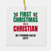 EERSTE KERSTMIS ALS CHRISTEN KERAMISCH ORNAMENT (Voorkant)