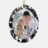 Eerste Kerstmis als de heer Diamond 2 Foto Keramisch Ornament (Rechts)
