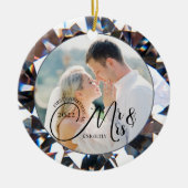 Eerste Kerstmis als de heer Diamond 2 Foto Keramisch Ornament (Voorkant)