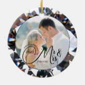 Eerste Kerstmis als de heer Diamond 2 Foto Keramisch Ornament (Achterkant)
