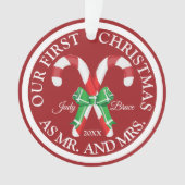 Eerste Kerstmis als de heer en mevrouw Acrylic Orn Ornament (voorkant)