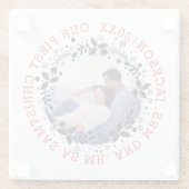 Eerste Kerstmis als de heer en mevrouw de zwarte f Glazen Onderzetter (Achterkant)