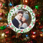 Eerste Kerstmis als de heer en mevrouw Foto Keramisch Ornament