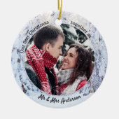 Eerste Kerstmis als de heer en mevrouw Holiday Fot Keramisch Ornament (Voorkant)