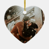 Eerste Kerstmis als de heer en mevrouw. Keramisch Ornament (Voorkant)