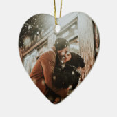 Eerste Kerstmis als de heer en mevrouw. Keramisch Ornament (Links)