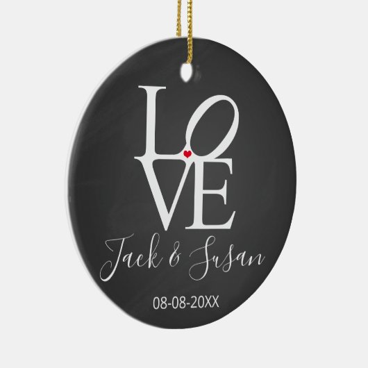 eerste kerstmis als de heer en mevrouw love kerstm keramisch ornament (Rechts)