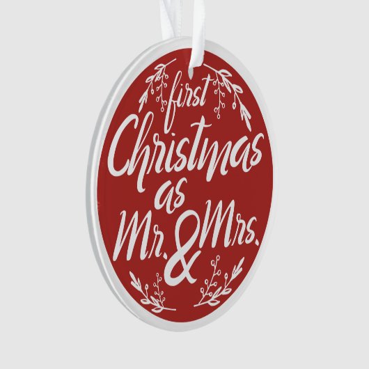  Eerste Kerstmis als de heer en mevrouw Ornament (voorkant)