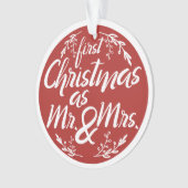 Eerste Kerstmis als de heer en mevrouw Ornament (voorkant)