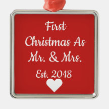 Eerste Kerstmis als de heer en mevrouw Ornament