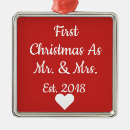 Eerste Kerstmis als de heer en mevrouw Ornament